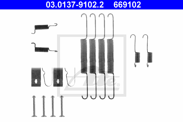 ATE 03.0137-9102.2 Kit accessori, Ganasce freno