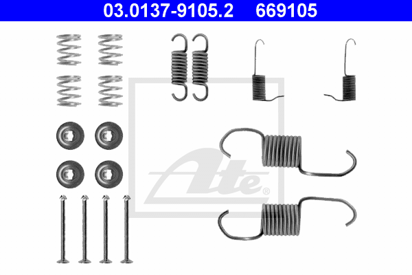 ATE 03.0137-9105.2 Kit accessori, Ganasce freno