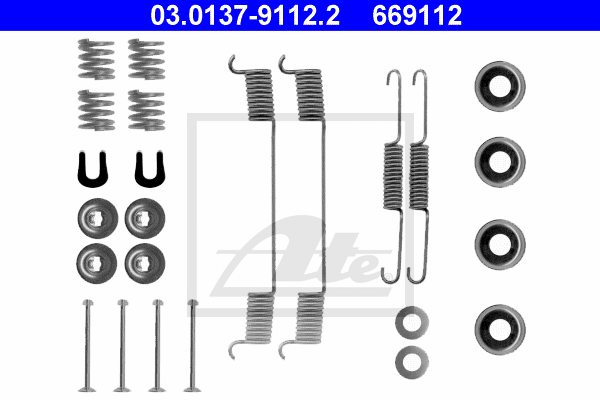 ATE 03.0137-9112.2 Kit accessori, Ganasce freno