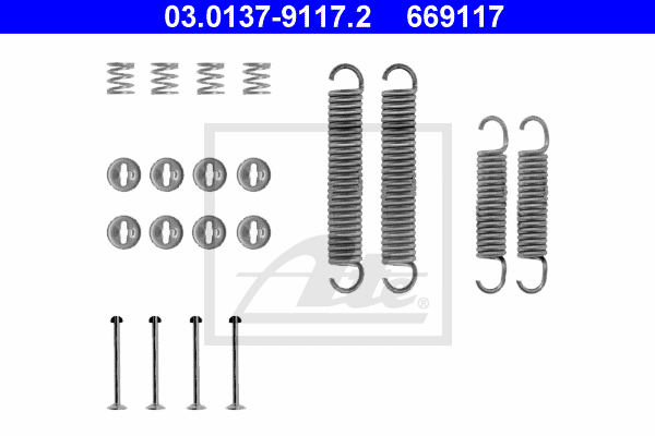 ATE 03.0137-9117.2 Kit accessori, Ganasce freno-Kit accessori, Ganasce freno-Ricambi Euro