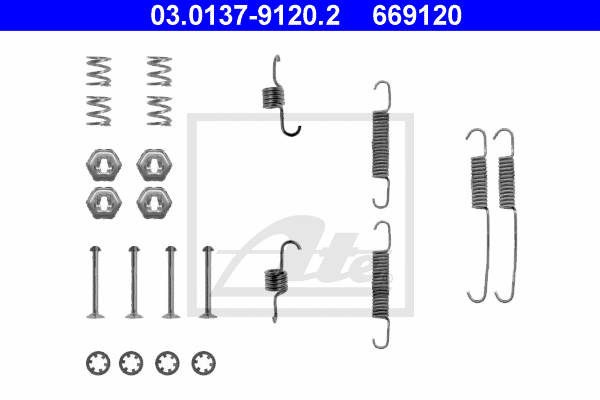 ATE 03.0137-9120.2 Kit accessori, Ganasce freno