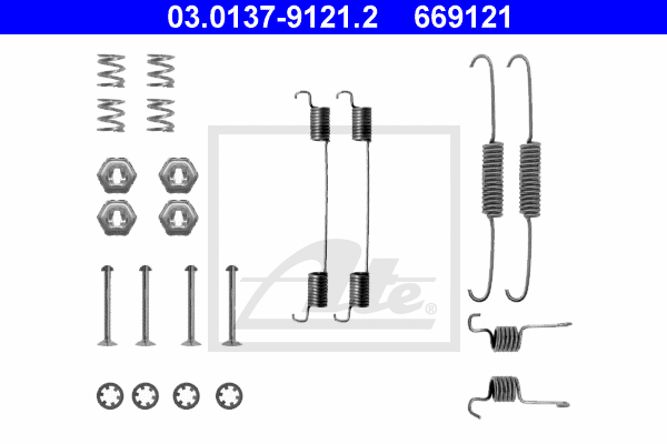 ATE 03.0137-9121.2 Kit accessori, Ganasce freno