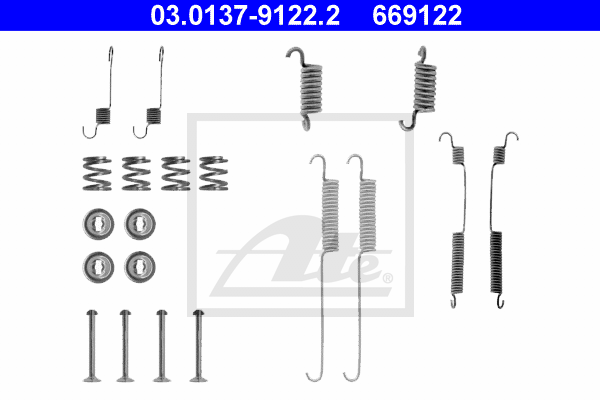 ATE 03.0137-9122.2 Kit accessori, Ganasce freno