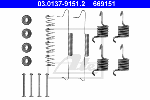 ATE 03.0137-9151.2 Kit accessori, Ganasce freno