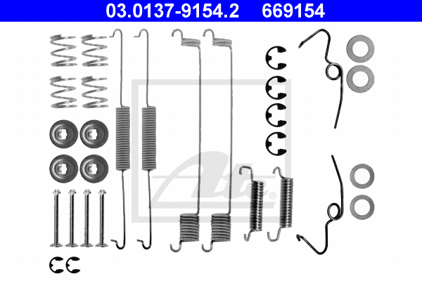 ATE 03.0137-9154.2 Kit accessori, Ganasce freno