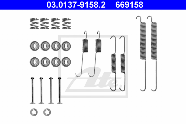 ATE 03.0137-9158.2 Kit accessori, Ganasce freno-Kit accessori, Ganasce freno-Ricambi Euro