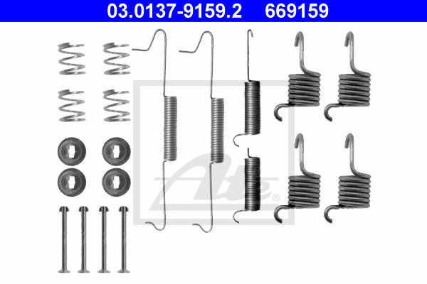 ATE 03.0137-9159.2 Kit accessori, Ganasce freno-Kit accessori, Ganasce freno-Ricambi Euro