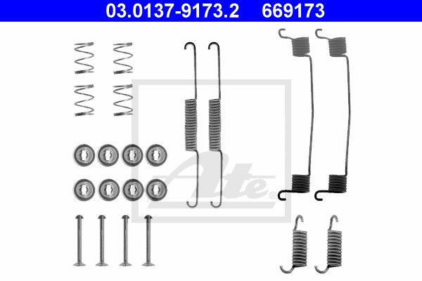 ATE 03.0137-9173.2 Kit accessori, Ganasce freno