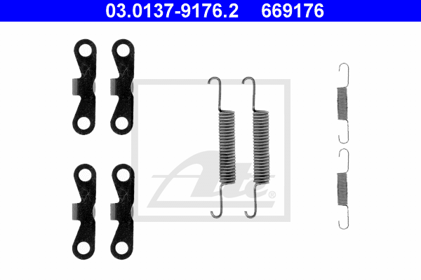 ATE 03.0137-9176.2 Kit accessori, Ganasce freno stazionamento