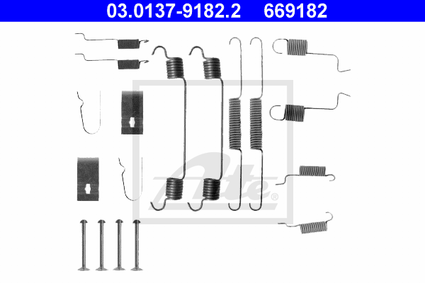 ATE 03.0137-9182.2 Kit accessori, Ganasce freno