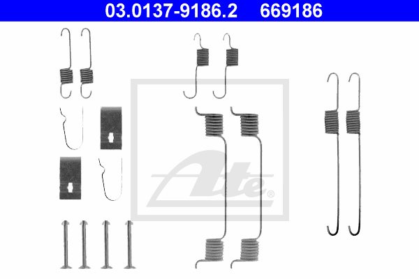 ATE 03.0137-9186.2 Kit accessori, Ganasce freno-Kit accessori, Ganasce freno-Ricambi Euro