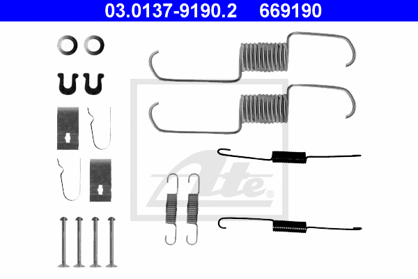 ATE 03.0137-9190.2 Kit accessori, Ganasce freno-Kit accessori, Ganasce freno-Ricambi Euro