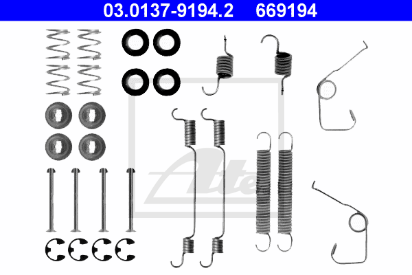 ATE 03.0137-9194.2 Kit accessori, Ganasce freno-Kit accessori, Ganasce freno-Ricambi Euro