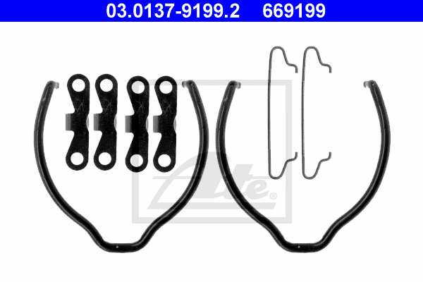 ATE 03.0137-9199.2 Kit accessori, Ganasce freno stazionamento-Kit accessori, Ganasce freno stazionamento-Ricambi Euro