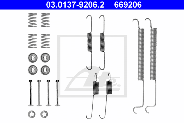 ATE 03.0137-9206.2 Kit accessori, Ganasce freno-Kit accessori, Ganasce freno-Ricambi Euro