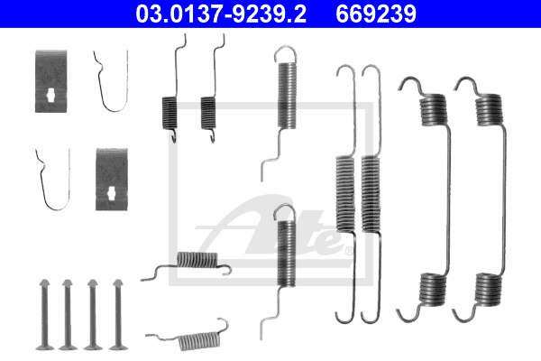 ATE 03.0137-9239.2 Kit accessori, Ganasce freno-Kit accessori, Ganasce freno-Ricambi Euro