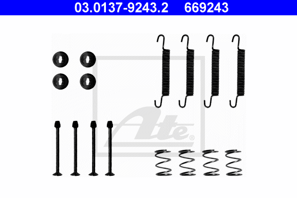 ATE 03.0137-9243.2 Kit accessori, Ganasce freno stazionamento-Kit accessori, Ganasce freno stazionamento-Ricambi Euro