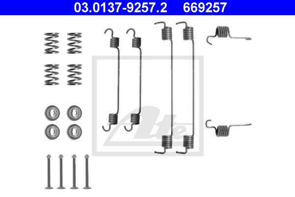 ATE 03.0137-9257.2 Kit accessori, Ganasce freno-Kit accessori, Ganasce freno-Ricambi Euro