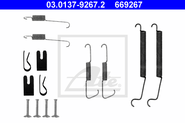 ATE 03.0137-9267.2 Kit accessori, Ganasce freno