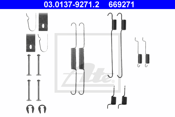 ATE 03.0137-9271.2 Kit accessori, Ganasce freno