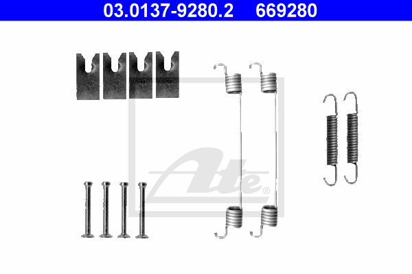 ATE 03.0137-9280.2 Kit accessori, Ganasce freno