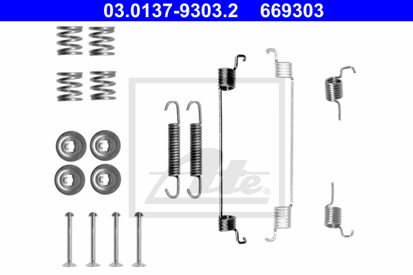 ATE 03.0137-9303.2 Kit accessori, Ganasce freno