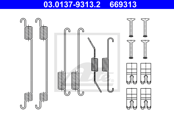 ATE 03.0137-9313.2 Kit accessori, Ganasce freno-Kit accessori, Ganasce freno-Ricambi Euro