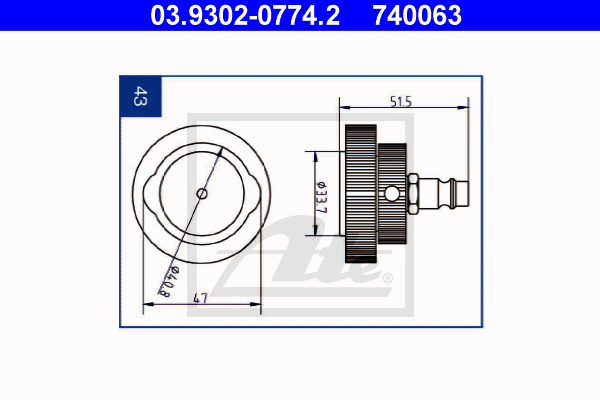 ATE 03.9302-0774.2 Bocchettone sfiatatoio