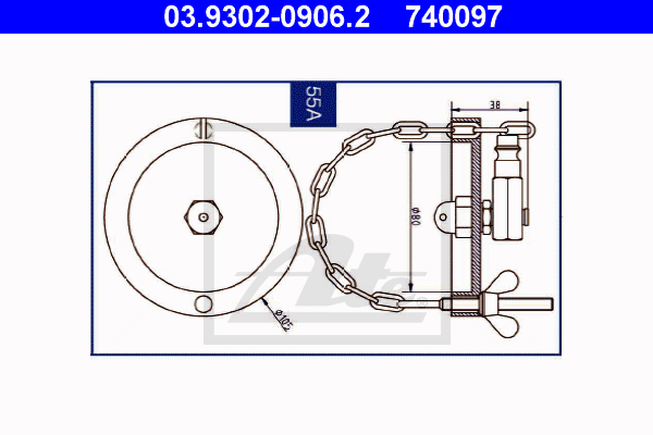 ATE 03.9302-0906.2 Bocchettone sfiatatoio