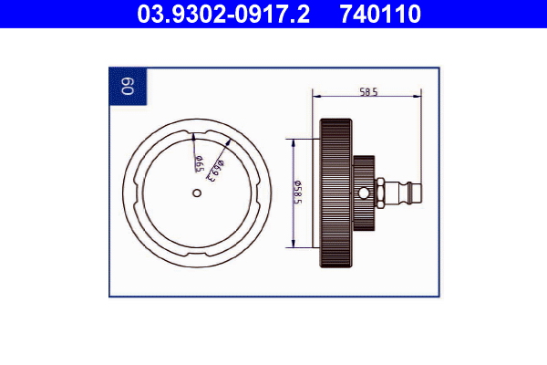 ATE 03.9302-0917.2 Entlüfterstutzen