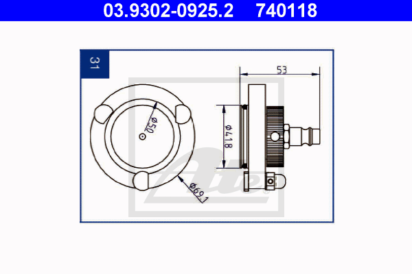 ATE 03.9302-0925.2 Bocchettone sfiatatoio