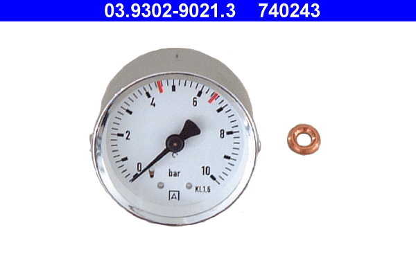ATE 03.9302-9021.3 Manometer, Füll-/Entlüftungsgerät (Bremshydraulik)