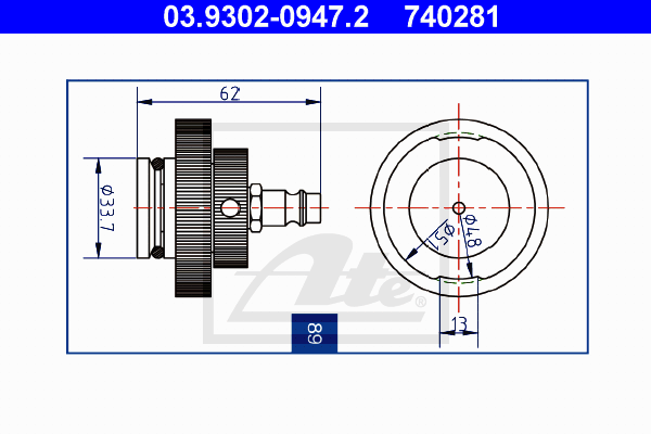 ATE 03.9302-0947.2 Bocchettone sfiatatoio