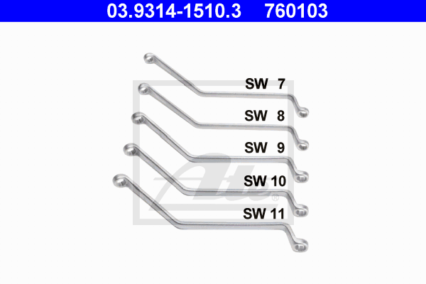 ATE 03.9314-1510.3 Kit chiavi ad anello / fisse