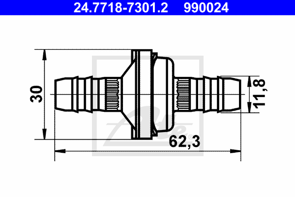 ATE 24.7718-7301.2 Valvola, Condotto depressione