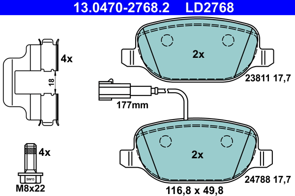 TEXTAR 2184501 Bremsekloss sett
