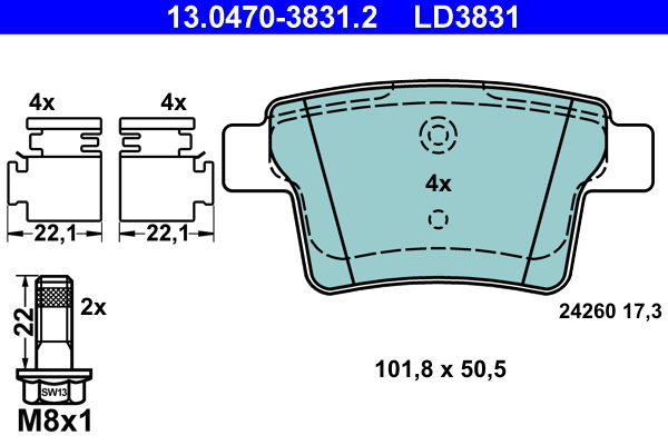 FEBI BILSTEIN 16757 Bremsekloss sett