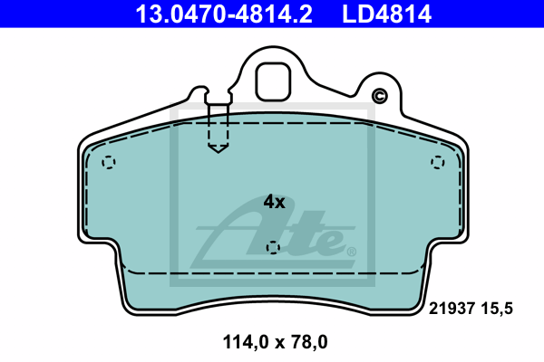 ATE 13.0470-4814.2 Kit pastiglie freno, Freno a disco