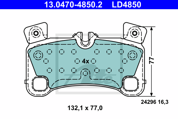 ATE 13.0470-4850.2 Kit pastiglie freno, Freno a disco