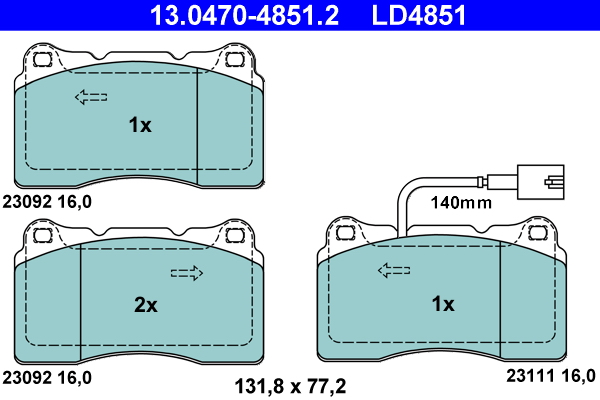JURID 572632J Bremsekloss sett