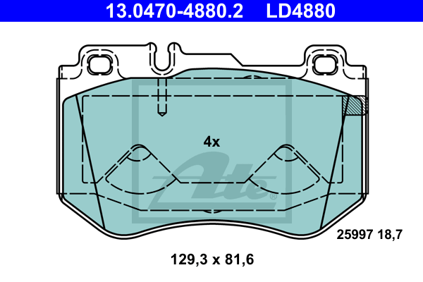 ATE 13.0470-4880.2 Kit pastiglie freno, Freno a disco