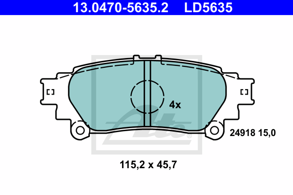 ATE 13.0470-5635.2 Kit pastiglie freno, Freno a disco-Kit pastiglie freno, Freno a disco-Ricambi Euro