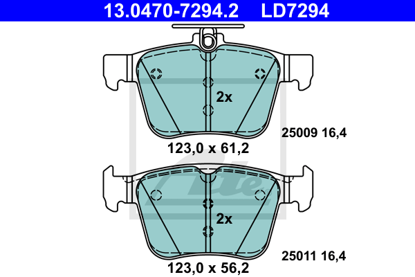 ATE 13.0470-7294.2 Kit pastiglie freno, Freno a disco