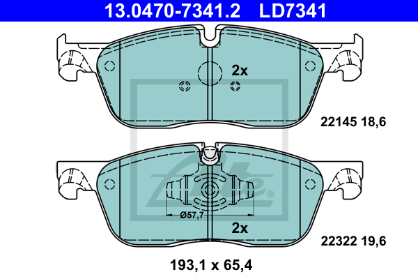 ATE 13.0470-7341.2 Kit pastiglie freno, Freno a disco