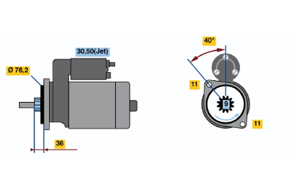 BOSCH 0 001 107 020 Motorino d'avviamento-Motorino d'avviamento-Ricambi Euro