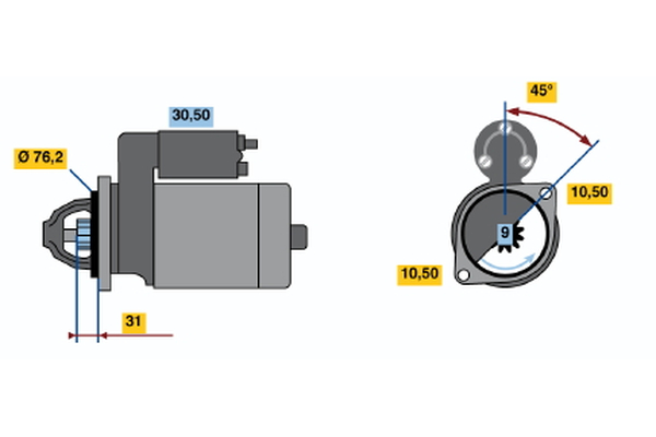 BOSCH 0 001 107 024 Startér