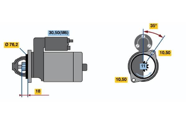 BOSCH 0 001 107 046 Startér