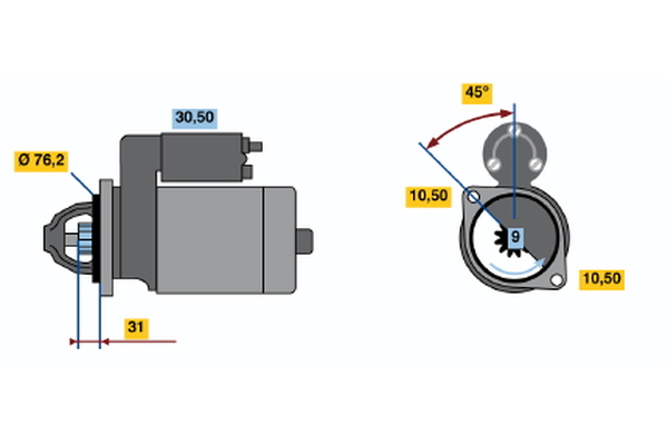 BOSCH 0 001 107 058 Startér