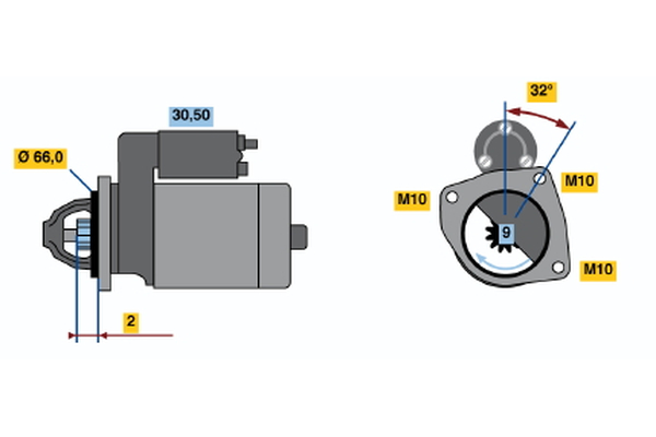 BOSCH 0 001 108 173 Startér