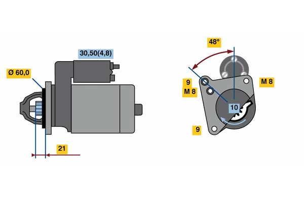 BOSCH 0 001 107 110 Startér